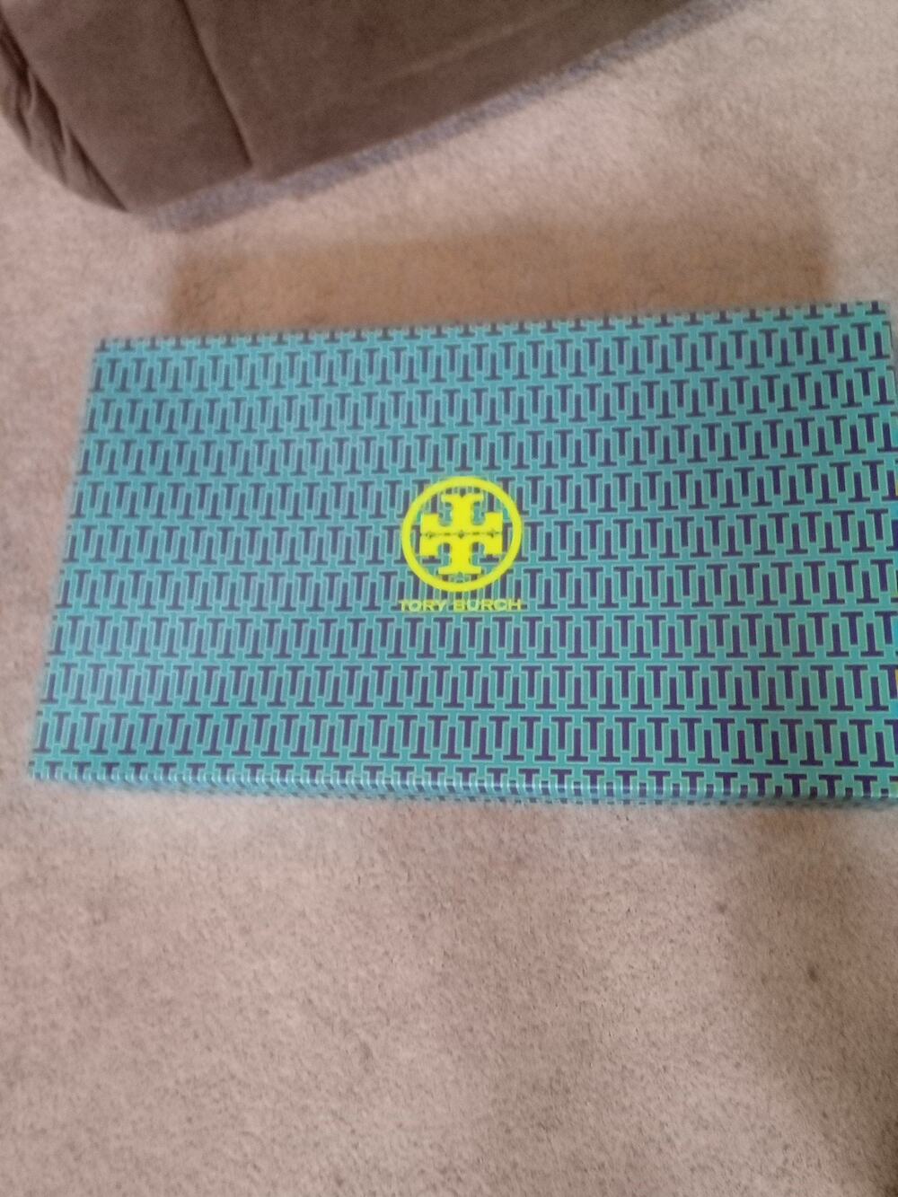 NIB Tory Burch Black With Gold Logo Claire 20 Mm Tumbled Leather Riding Boots 10